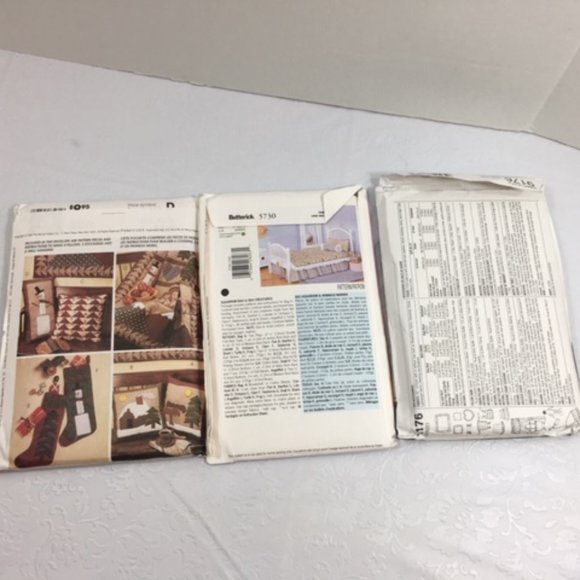 SEWING Craft Patterns 3: Home Decorating/Pillows/Stockings/Wall Dec/Doll Bedding - Picture 2 of 6